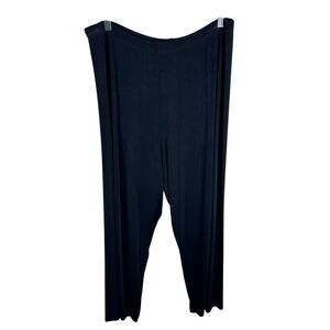 Chico's Private Edition Vintage Black Liquid Knit Elastic Waist Cropped Pants XL